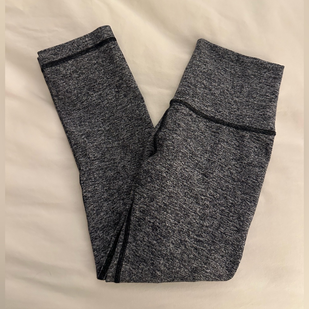 Lululemon Wunder Under Crop 21" Inseam Heathered Black Size 4